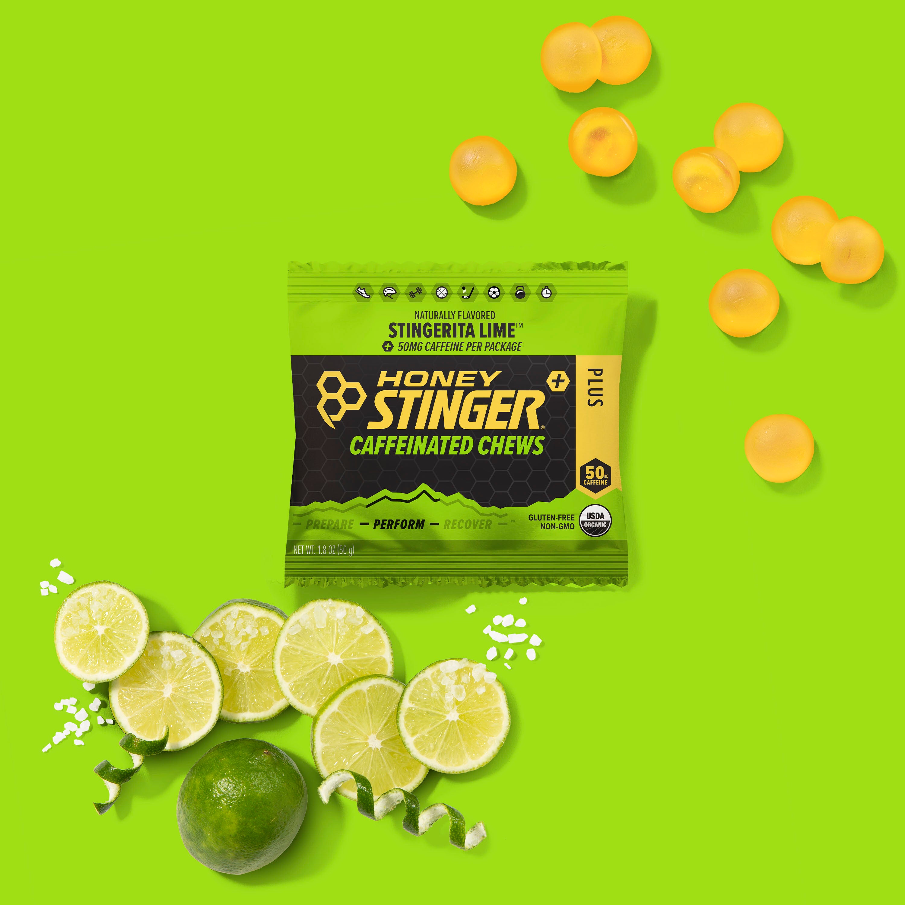 Caffeinated Stingerita Lime Energy Chews Box of 12