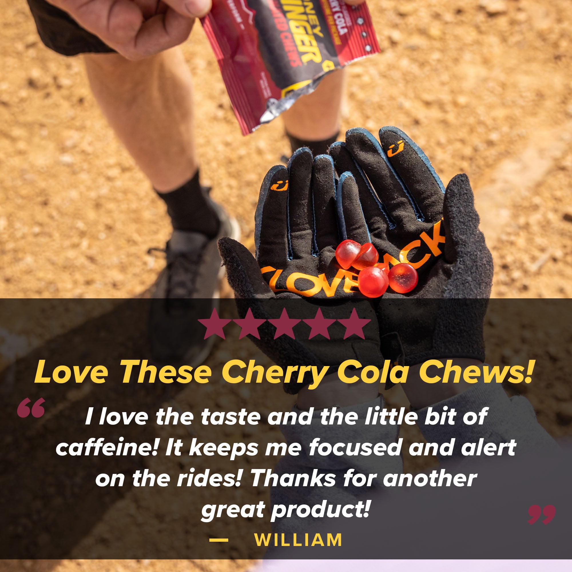 Caffeinated Cherry Cola Energy Chews Box of 12