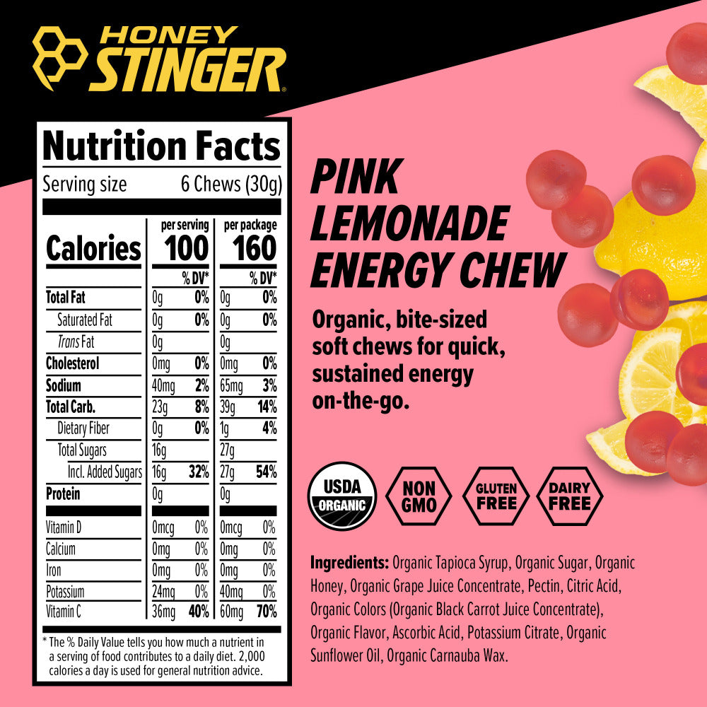 Pink Lemonade Energy Chews Box of 12