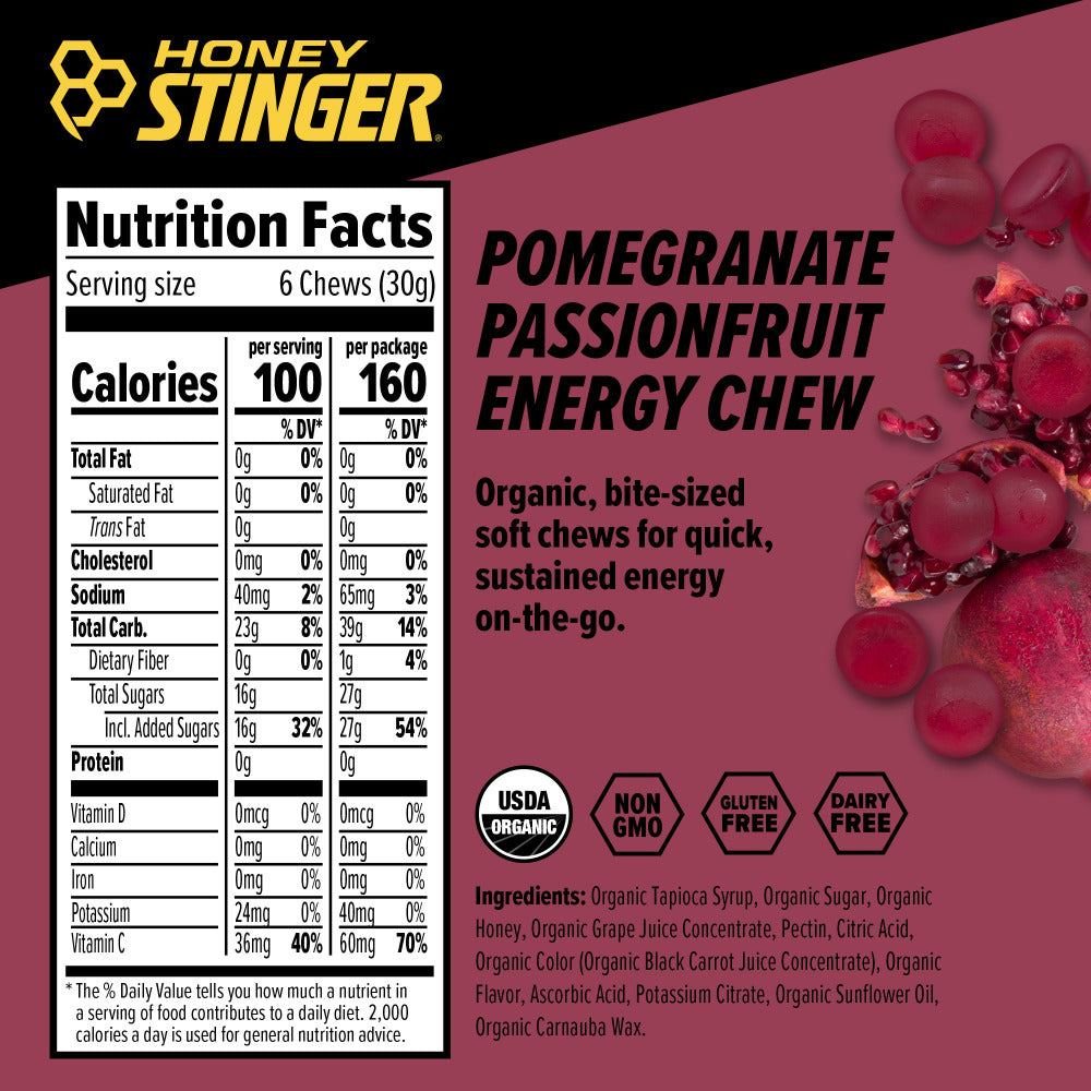 Pomegranate Passionfruit Energy Chews Box of 12