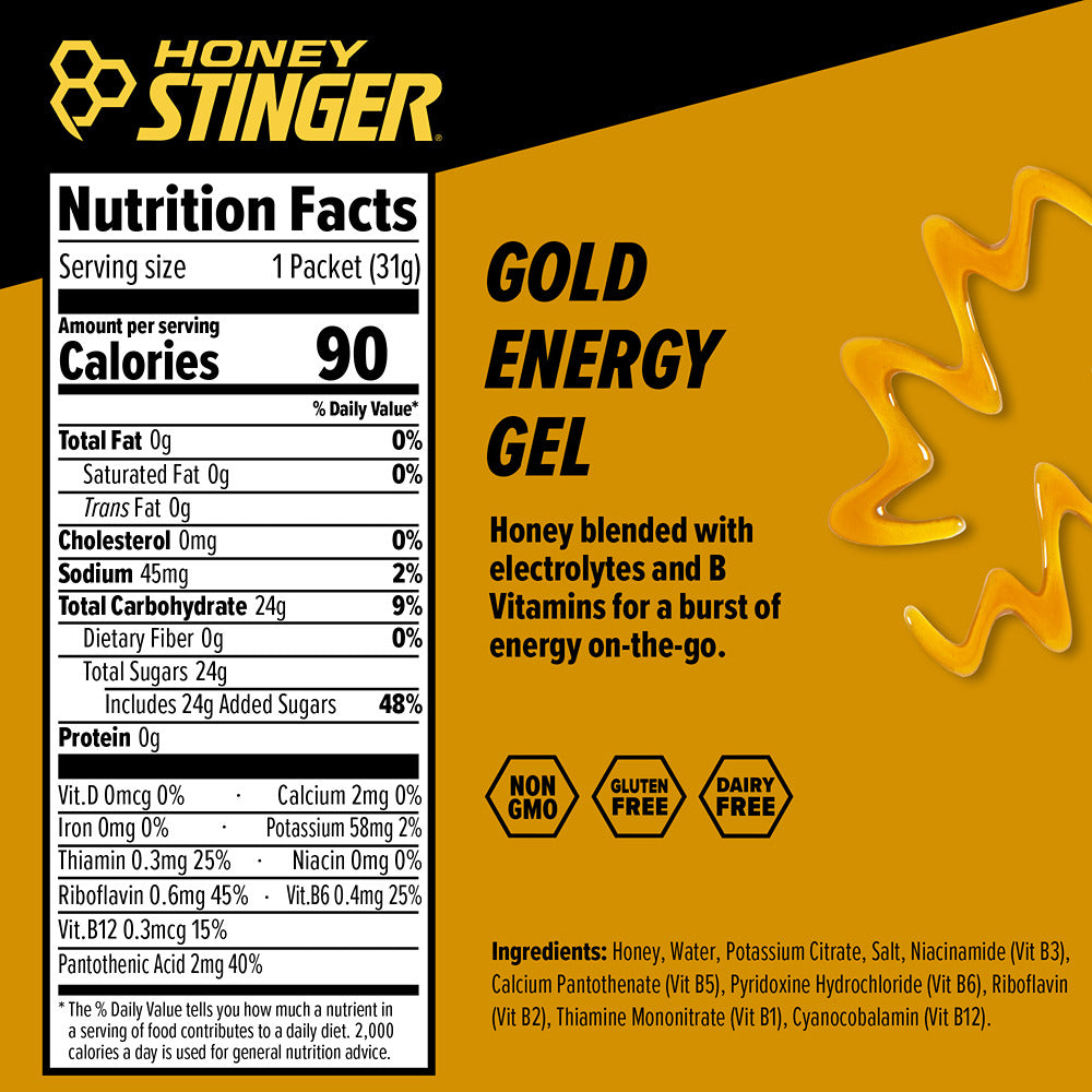 Gold Energy Gel Box of 24