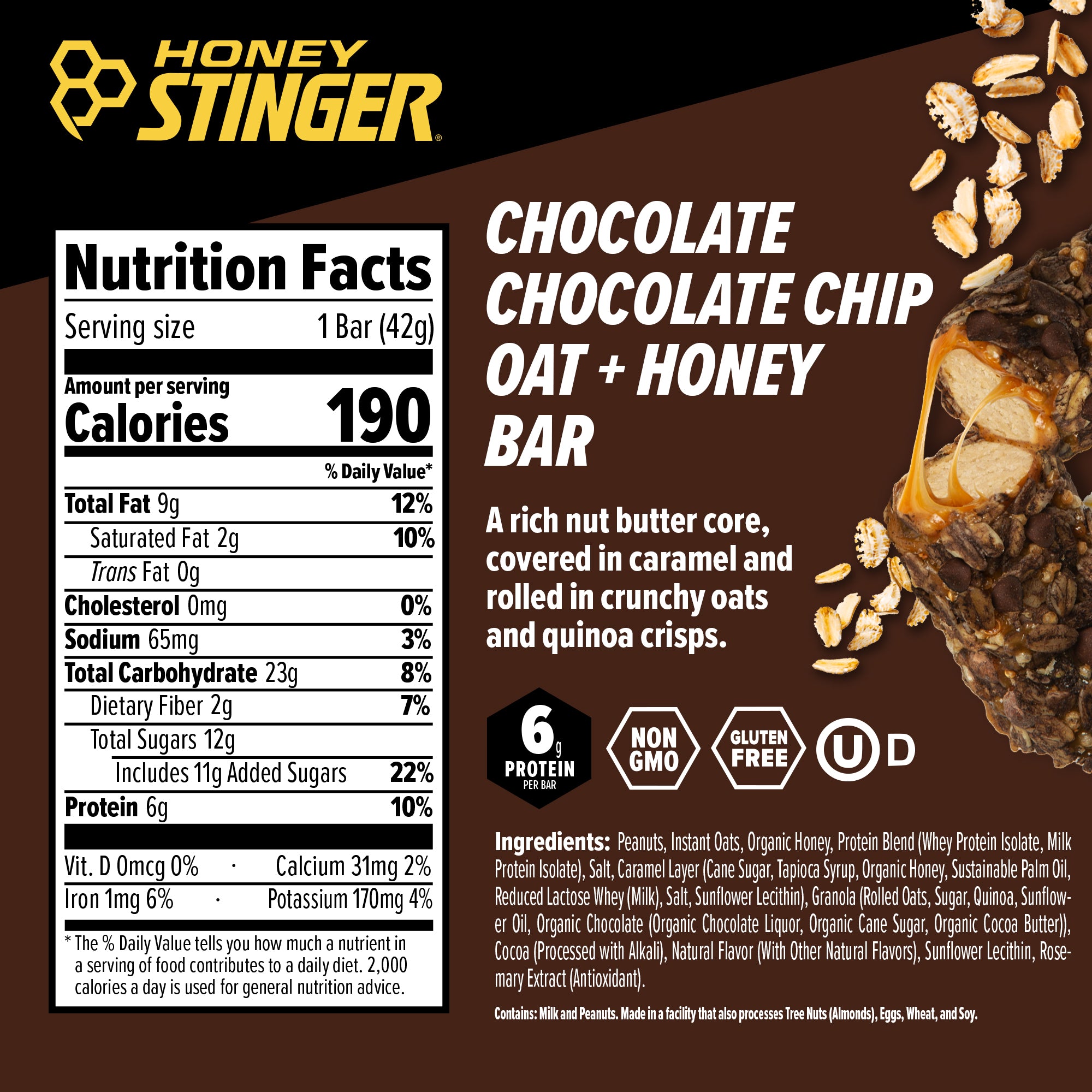 Chocolate Chocolate Chip Oat + Honey Bar Box of 12